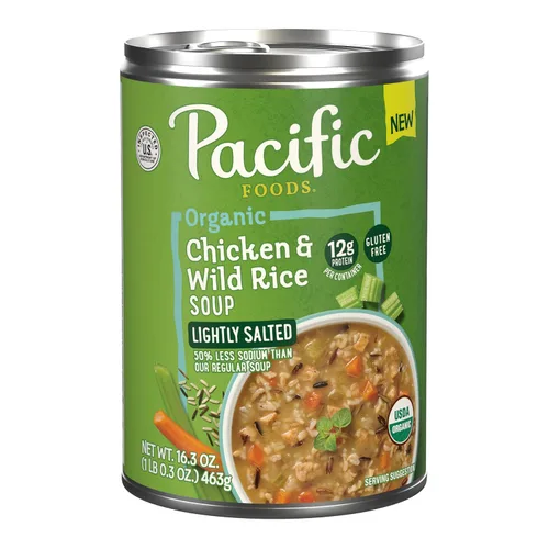 Vista 10 de Pacific Foods Sopa orgánica de pollo y arroz silvestre, lata de 16.3 oz