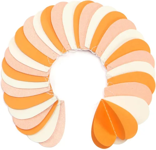 Vista 3 de Guirnalda de Corazón Beige-Naranja Melocotón para Fiesta de Otoño - 11.9M Decoraciones de Otoño Acción de Gracias Cumpleaños Boho Banderines