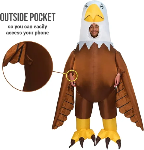 Vista 4 de Morph Disfraz inflable de águila para adultos disfraz de Halloween para adultos