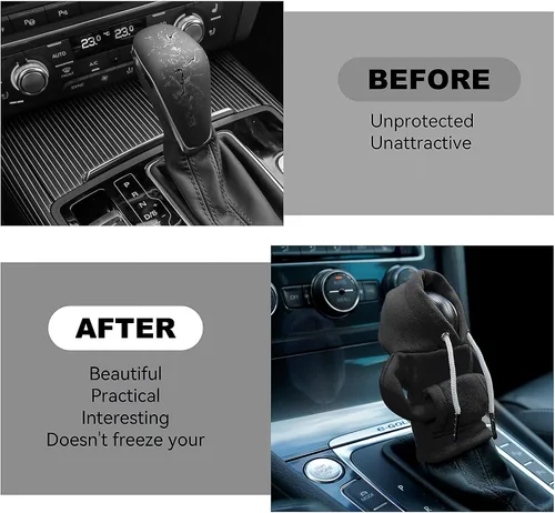 Vista 5 de SLLAK Funda de sudadera para palanca de cambios, sudadera universal para pomo de cambios, sudadera mini para cambio de marchas de coche, gadgets