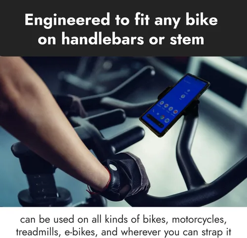 Vista 3 de BiKase Práctica abrazadera para teléfono, soporte de teléfono resistente para bicicleta, ajuste universal, ideal para manillares, bicicletas