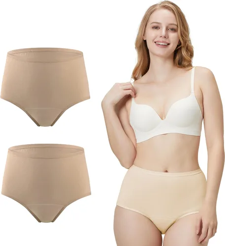 Vista 8 de BATTEWA Ropa interior lavable de algodón para incontinencia para mujeres, de cintura alta, transpirable, a prueba de fugas, bragas absorbentes