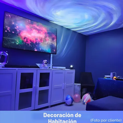 Vista 2 de Proyector de Galaxia de Mayor Cobertura, con Formas de Galaxia Cambiantes, Proyector de Estrellas, Luz Nocturna con Altavoz Bluetooth, Ruido Blanco