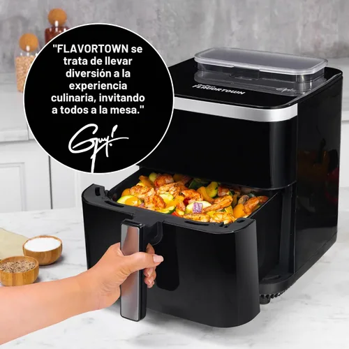 Vista 2 de Guy Fieri's Flavortown Freidora de aire de vapor de 6.5 cuartos de galón con tecnología Moisture Lock, combinación programable de vapor y freidora