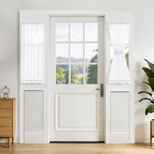 Vista 17 de Aquazolax - Cortinas transparentes para puerta y ventana gris - Cortinas con bolsillo para barra de 25 x 40 pulgadas para puertas de cristal