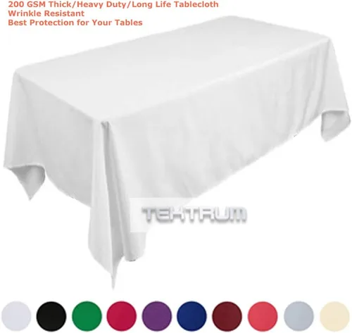 Vista 3 de Tektrum mantel rectangular de poliéster, 54 נ84 pulgadas. Tela gruesa, resistente y duradera