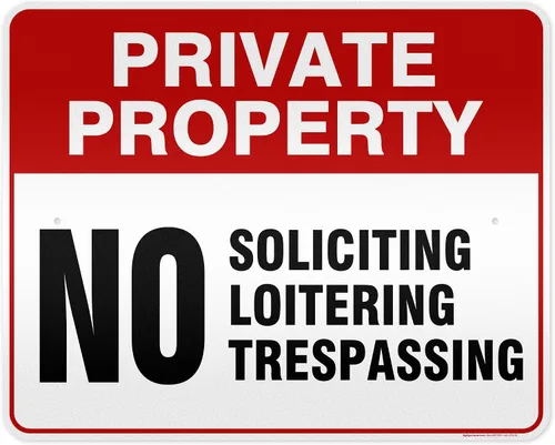 Vista 20 de Señal de propiedad privada No Trespassing No Loitering No Soliciting (7x10)