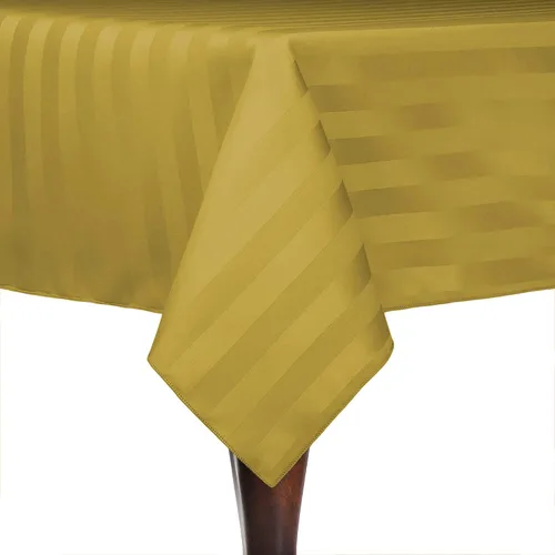 Vista 18 de Ultimate Textile Mantel cuadrado de rayas satinadas de 84 x 84 pulgadas, color verde militar