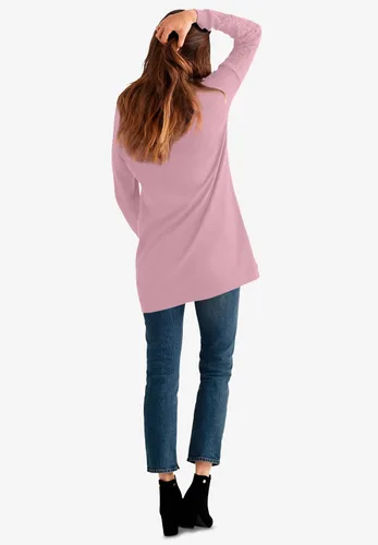 Vista 2 de Ellos Sudadera tipo túnica con ribete de encaje en talla grande para mujer