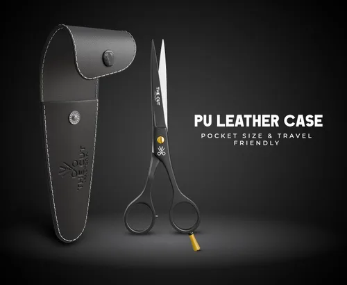 Vista 7 de The Cut Factory® Tijeras de Cabello de Lujo Negro Mate de 6.5 Pulgadas – Tijeras de Barbero de Acero de Alto Carbono Ultra Afiladas para Hombres