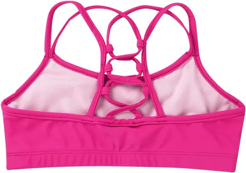 Vista 4 de RUNQHUI Brasier deportivo de entrenamiento sólido para niñas, sin mangas, elástico, para ballet, baile, entrenamiento, gimnasia, ropa deportiva