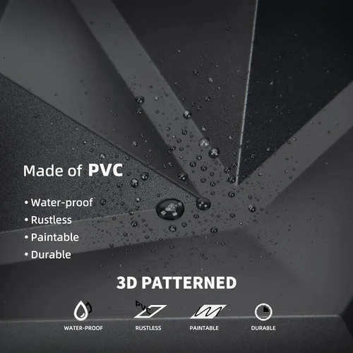 Vista 5 de AMZDEPOT Paneles de pared 3D para decoración de pared interior, 3 opciones de diseño, decoración de pared texturizada de PVC para sala de estar