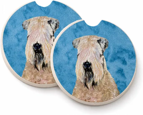 Vista 9 de Caroline's Treasures SS4767-BUCARC - Juego de 2 portavasos para automóvil, diseño de bulldog inglés, absorbentes para automóvil, portavasos