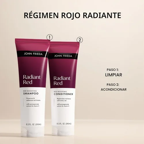 Vista 8 de John Frieda Radiant Red Boosting Champú y Acondicionador, paquete de 2
