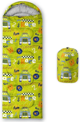 Vista 8 de Saco de dormir para niños y niñas, estampado de monstruos alienígenas, ligero, cálido, portátil, para exteriores, interior, impermeable, resistente