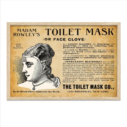Vista 8 de Madam Rowley's Toilet Mask Advertisement Vintage Beauty Framed Wall Decor Victorian Cosmetic History Artwork Antique Skincare Illustration