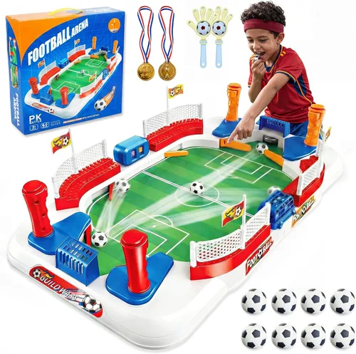 Vista 8 de SMILESSKIDDO Mini juguete de mesa de futbolín de 4 a 12 años