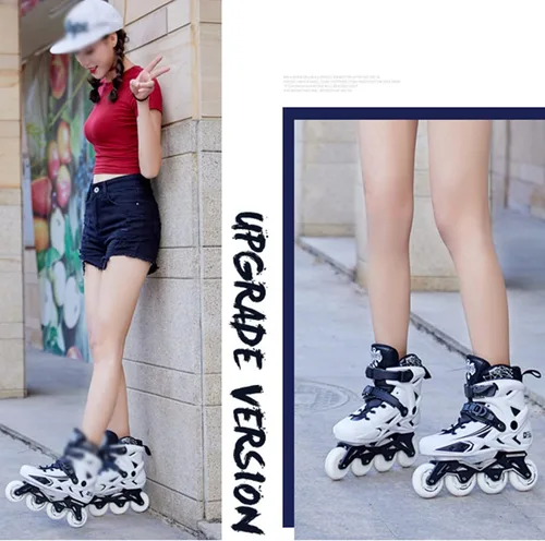 Vista 7 de Patines en línea para adultos y mujeres, zapatos profesionales en línea para hombres y mujeres, patines para niños y niñas, patinaje de velocidad