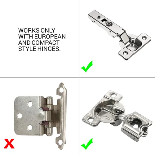 Vista 9 de Rok Hardware Amortiguador de cierre suave para puertas de gabinete/Compacto/Adaptador de cierre suave para gabinete/herramienta/bisagra con acabado