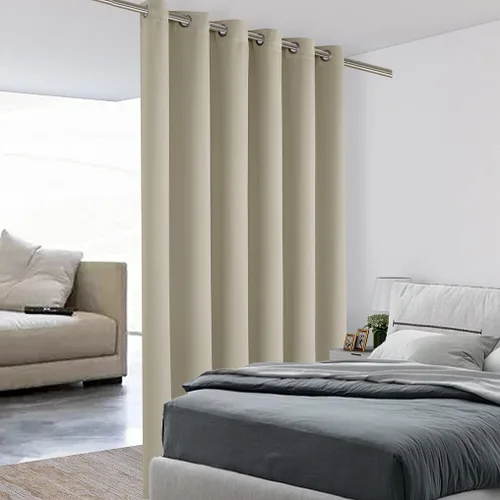 Vista 10 de BONZER Separadores de cortinas negras, cortinas opacas portátiles, panel de tratamiento de ventana de privacidad, cortinas con aislamiento térmico