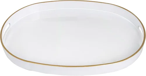 Vista 8 de MAONAME Juego de 2 bandejas decorativas rosadas, bandeja ovalada con asas