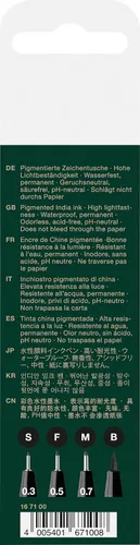 Vista 2 de Faber-Castell Pitt Artist Pens - Juego de 4 bolígrafos negros de tinta india, marcadores surtidos para artistas (estilos S, F, M, B)