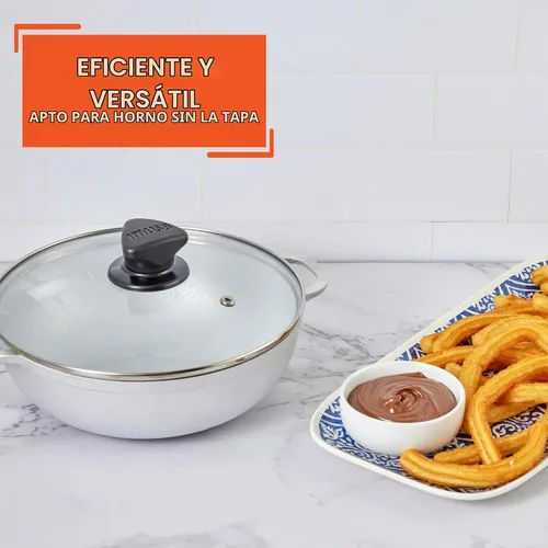 Vista 5 de IMUSA Caldero - Olla con tapa de cristal de 2 cuartos de galón, 7.9 in, aluminio fundido, perfecta para servir grupos pequeños, asas remachadas