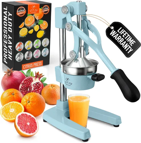 Vista 32 de Zulay Kitchen Puplerizer Exprimidor de hierro fundido 9 en 1, exprimidor manual de servicio pesado fácil de limpiar con accesorio prensatelas