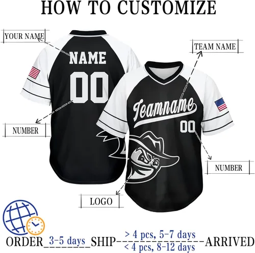 Vista 2 de Camiseta de béisbol personalizada unisex para adultos, uniforme deportivo, camisetas impresas, número de nombre personalizado para hombres, mujeres