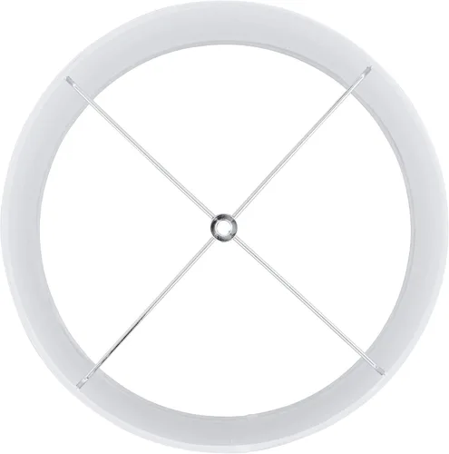 Vista 2 de Pantalla de lámpara con impresión de tambor, mosaico de magnolia, dorado y blanco, mediano, 13.5 pulgadas superior x 13.5 pulgadas inferior x 10