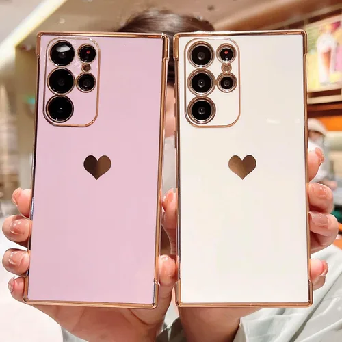 Vista 38 de phylla Funda de teléfono compatible con Samsung Galaxy A12 de 6.5 pulgadas, lindo corazón chapado en oro, elegante funda de lujo para mujer