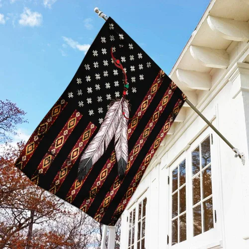 Vista 3 de FLAGWIX Banderas – Bandera del orgullo nativo americano THH2489F, bandera de casa (29.5 x 39.5 pulgadas) – Banderas de jardín de casa de Estados