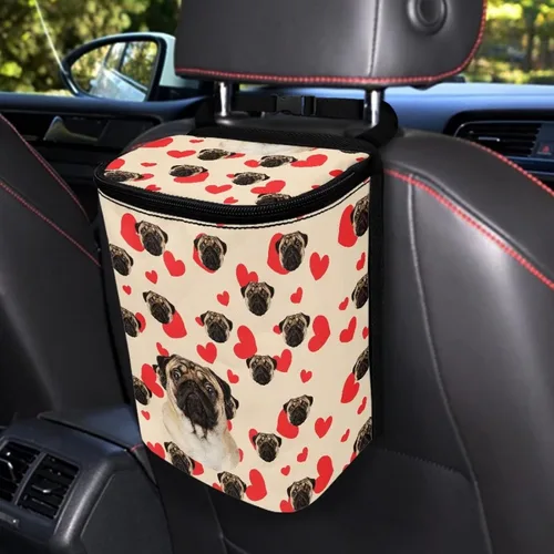 Vista 21 de Talayituse Cubo de basura portátil con estampado de camuflaje de bandera estadounidense, accesorios interiores de vehículos multifuncionales