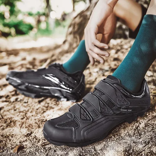 Vista 9 de Zapatos de ciclismo unisex compatibles con Pelaton para interiores, zapatos de bicicleta de carretera, zapatos de bicicleta de montaña para hombres