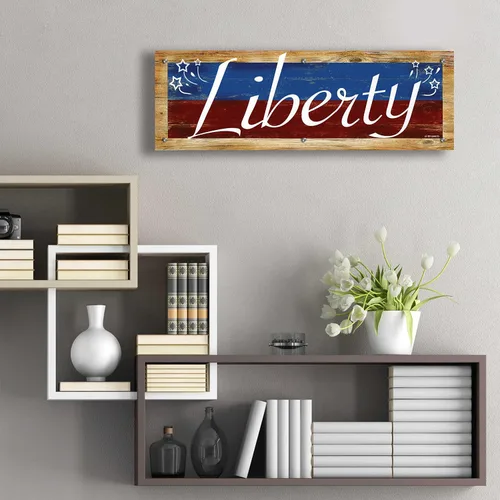 Vista 7 de Epic Art 'Liberty' por Ed Wargo, arte de pared de vidrio acrílico, 36"x12