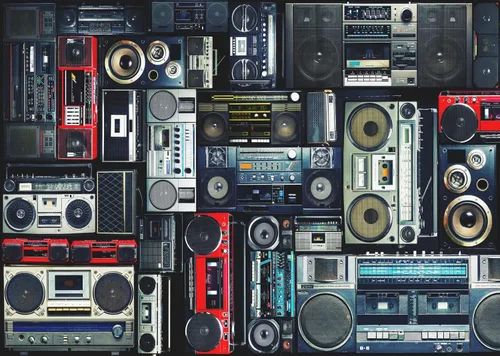 Vista 2 de BELECO Fondo de pantalla retro para pared de los años 80, 5 x 3 pies, estilo vintage de los años 70, regreso a los años 80, 90, fiesta, música, DJ