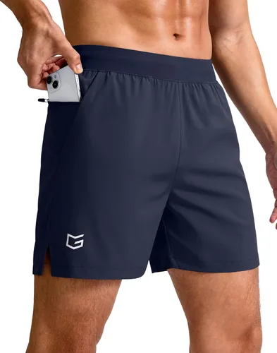 Vista 25 de G Gradual Pantalones cortos deportivos para correr para hombre de 7/5/9 pulgadas, bolsillo con cremallera, ligeros, para entrenamiento, gimnasio