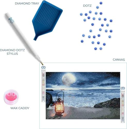 Vista 6 de DIAMOND DOTZ Seaside Vigil - Kits de pintura de diamantes para adultos, kits de arte de diamantes, un kit de manualidades creativo relajante