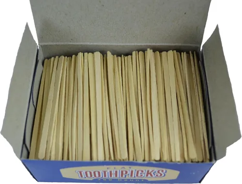 Vista 3 de Generic Cartwright - Palillos de dientes planos resistentes con extremos biselados, 750 unidades, paquete de 2, abedul blanco, natural
