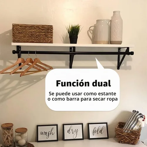 Vista 5 de Soportes de barra de armario resistentes y estantes para colgar ropa, soporte de poste negro, paquete de 3