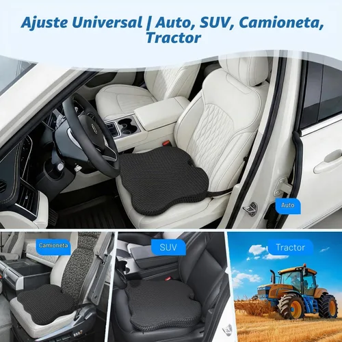 Vista 7 de Cojín de asiento de automóvil de cuña para una mejor visibilidad y alivio del dolor de ciática, espuma viscoelástica de alta densidad, cojín