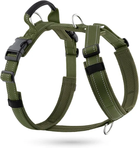 Vista 14 de Arnés Anti-Tirones para Perros con Asa, Malla Suave Acolchada Ajustable para Perros Pequeños, Medianos y Grandes Arnés Reflectante de Paseo Fácil