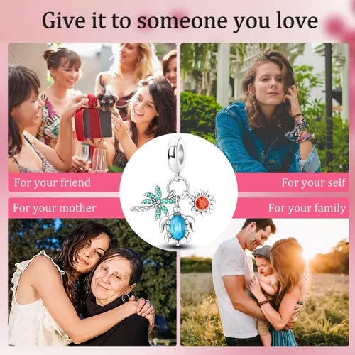 Vista 6 de Hapour Abalorios de plata de ley 925 para mamá, pulsera de abalorios, regalo para mujeres, madre, abuela, día de la madre