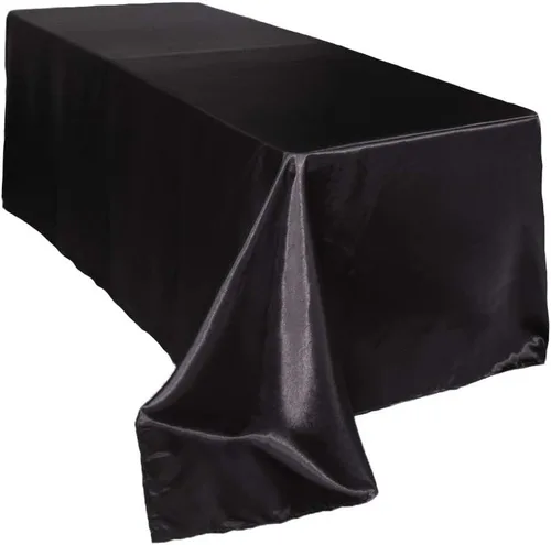 Vista 18 de YOUR CHAIR COVERS - Mantel rectangular de satén de 60 x 102 pulgadas - Mantel rectangular de satén brillante para mesas rectangulares de 6 pies
