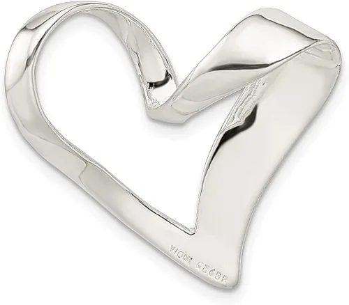 Vista 3 de Collar con dije de corazón de plata de ley 925 joyería fina omega para mujer regalos para ella