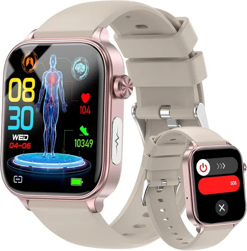 Vista 7 de Reloj inteligente para hombres y mujeres (responder/hacer llamadas), reloj de fitness de 1.96" con pantalla HD, monitor de presión