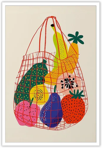 Vista 13 de Pósteres nocturnos de pasta retro, arte divertido de comida de fideos, arte de mediados de siglo, lienzo de cocina moderna de mediados de siglo