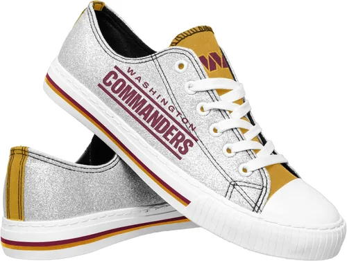 Vista 25 de FOCO Womens NFL Team Logo Ladies Fashion Glitter Low Top Canvas Sneakers Shoes