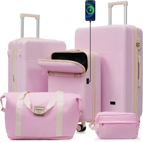 Vista 32 de Merax Equipaje Sets 2 piezas Hardshell 20&28 IN Maleta Set con bolsa de lona
