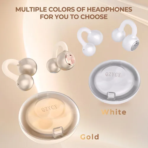 Vista 9 de Auriculares con clip de oreja abierta – Auriculares inalámbricos 5.4 con micrófono, 40 horas de reproducción, audio premium, efectos de iluminación